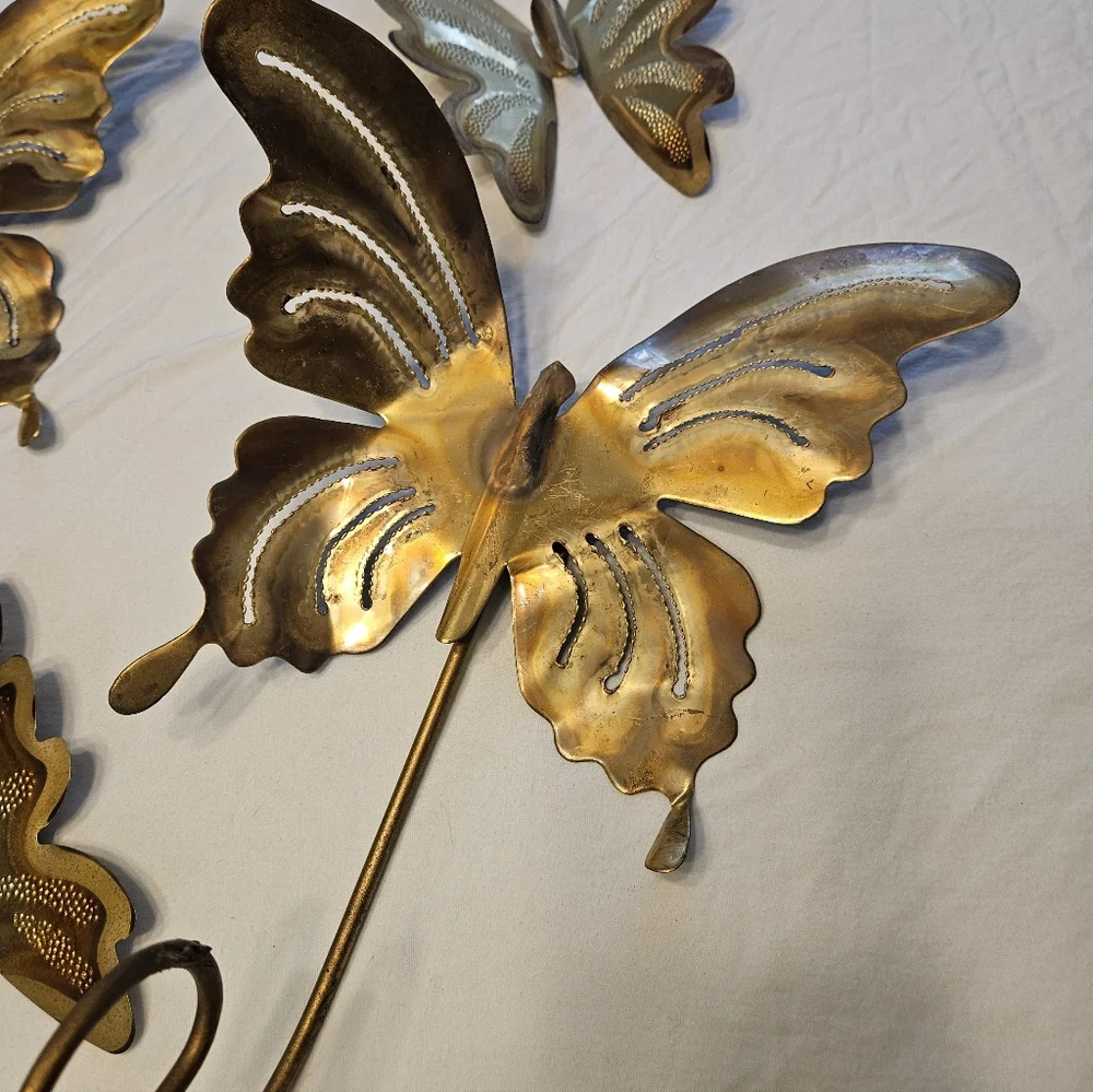 Vintage Brass Butterfly Homco Wall Decor.